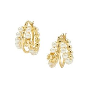 NWOT Tory Burch Kira Imitation Pearl Hoop Earrings